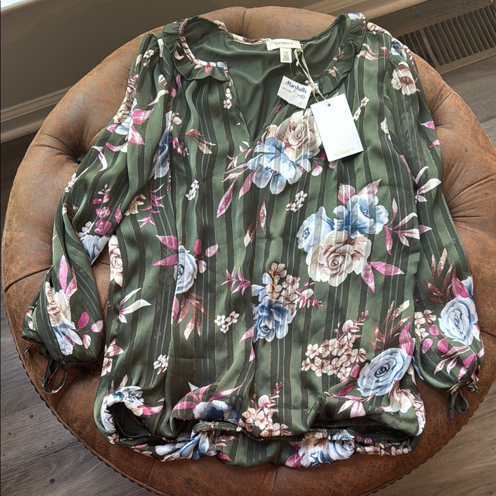 Floral Green Blouse